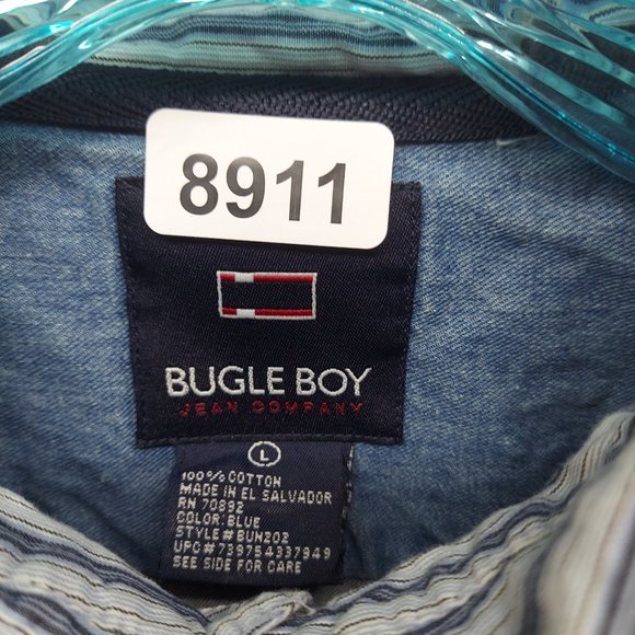 vintage bugle boy denim chambray button down shirt size large - Picture 3 of 10